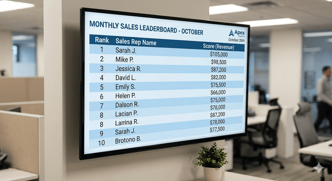 Sales Rep Leaderboard TV Display: Complete Setup Guide