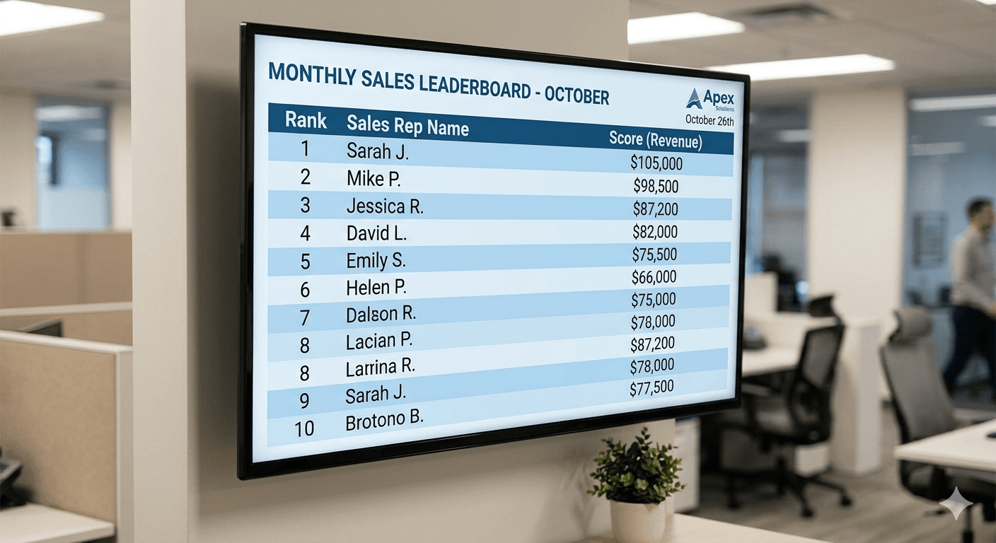 Sales Rep Leaderboard TV Display: Complete Setup Guide